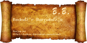 Bednár Barnabás névjegykártya